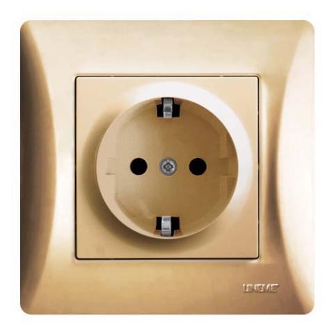 Πρίζα Σούκο Lineme Χρυσό Ματ 50-00113-9-0