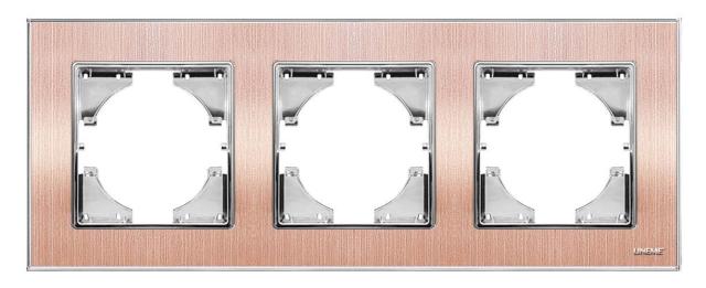 Πλαίσιο Τριπλό Οριζόντιο Lineme Σαμπανιζέ Μεταλλικό 50-00123-25-0