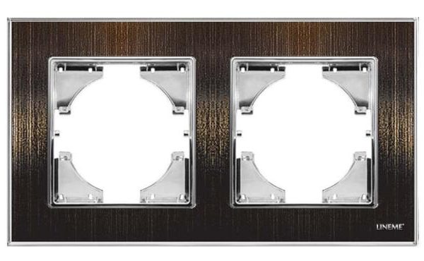 Πλαίσιο Διπλό Οριζόντιο Lineme Χρυσό Μεταλλικό 50-00122-6-0