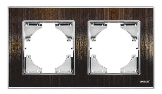 Πλαίσιο Διπλό Οριζόντιο Lineme Χρυσό Μεταλλικό 50-00122-6-0