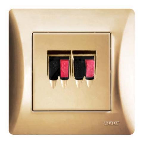 Πρίζα Ηχείων Lineme Χρυσό Ματ 50-00135-9-0