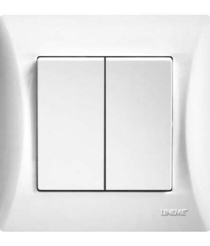 Διακόπτης Διπλός Απλός Lineme Λευκό 50-00103-1-0