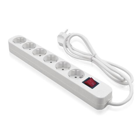 Πολύπριζο 6 Θέσεων Με Διακόπτη 3Χ1,5 1.5Μ Λευκό 80-00117-0