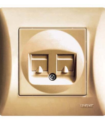 Πρίζα Τηλεφώνου & Data RJ47 Lineme Χρυσό Ματ 50-00120-9-0