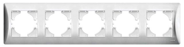 Πλαίσιο Πενταπλό Οριζόντιο Lineme Ασημί Ματ 50-00125-5-0