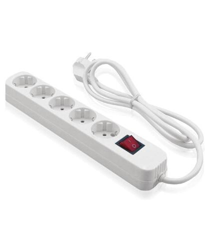 Πολύπριζο 5 Θέσεων Με Διακόπτη 3Χ1,5 1.5Μ Λευκό 80-00116-0