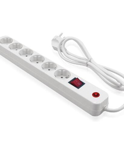 Πολύπριζο 6 Θέσεων Με Διακόπτη & Ασφάλεια Υπέρτασης 3Χ1.5 1.5Μ 80-00140-0