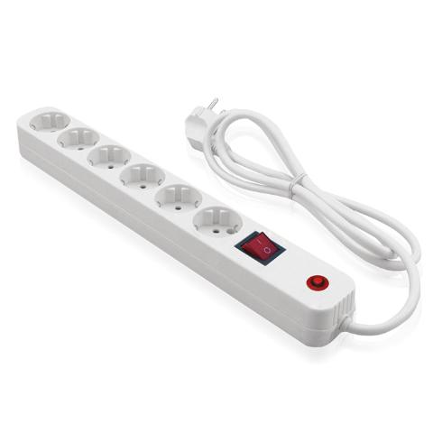 Πολύπριζο 6 Θέσεων Με Διακόπτη & Ασφάλεια Υπέρτασης 3Χ1.5 1.5Μ 80-00140-0