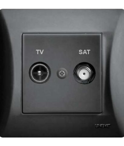 Πρίζα TV-SAT Tερματική Lineme Μαύρο 50-00138-2-0
