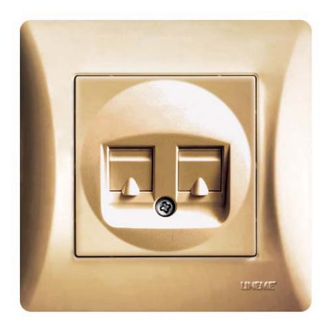 Πρίζα Διπλή DATA RJ45 Lineme Χρυσό Ματ 50-00130-9-0