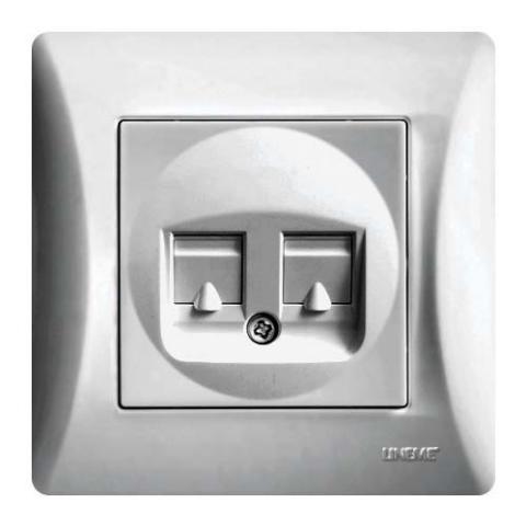 Πρίζα Διπλή Data RJ45 Lineme Ασημί Ματ 50-00130-5-0