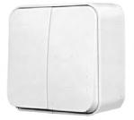 Εξωτερικός Διακόπτης Διπλός Μπουτόν Αλερετούρ Lineme Λευκό 50-00303-1-0