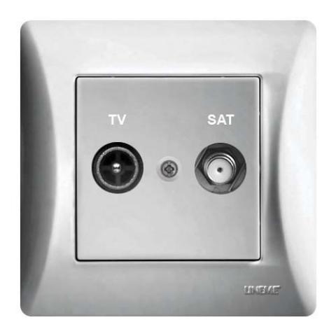 Πρίζα TV-SAT Tερματική Lineme Ασημί 50-00138-5-0