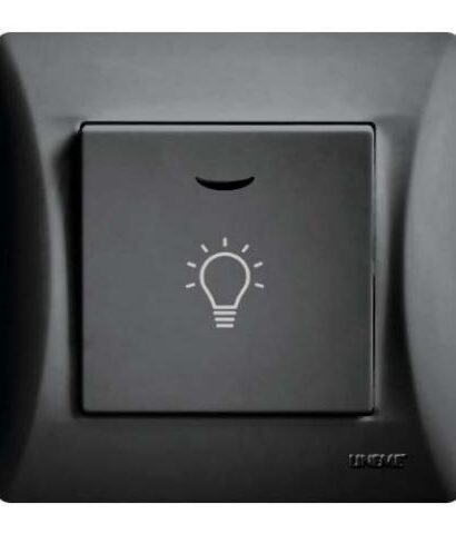 Μπουτόν Κλιμακοστασίου Με Λυχνία Lineme Μαύρο 50-00107-2-0