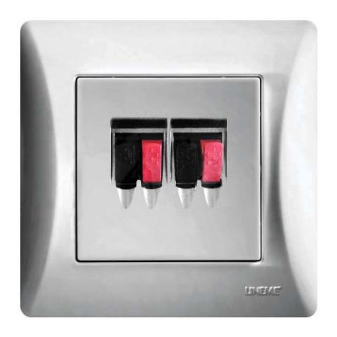 Πρίζα Ηχείων Lineme Ασημί Ματ 50-00135-5-0