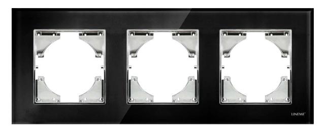 Πλαίσιο Τριπλό Οριζόντιο Lineme Γυαλί Μαύρο 50-00123-26-0