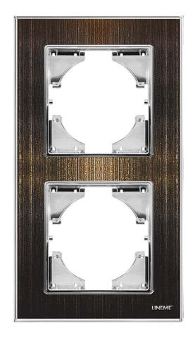 Πλαίσιο Διπλό Κάθετο Lineme Χρυσό Μεταλλικό 50-00126-6-0