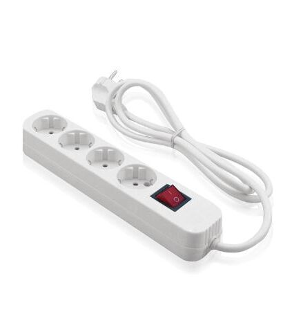 Πολύπριζο 4 Θέσεων Με Διακόπτη 3Χ1,5 1.5Μ Λευκό 80-00115-0