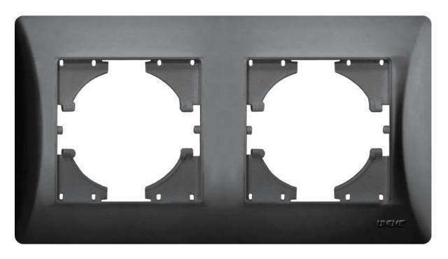 Πλαίσιο Διπλό Οριζόντιο Lineme Μαύρο 50-00122-2-0