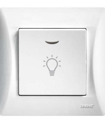Μπουτόν Κλιμακοστασίου Με Λυχνία Lineme Λευκό 50-00107-1-0