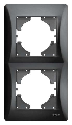 Πλαίσιο Διπλό Κάθετο Lineme Μαύρο 50-00126-2-0