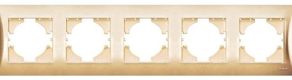 Πλαίσιο Πενταπλό Οριζόντιο Lineme Χρυσό Ματ 50-00125-9-0