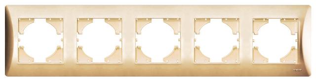 Πλαίσιο Πενταπλό Οριζόντιο Lineme Χρυσό Ματ 50-00125-9-0