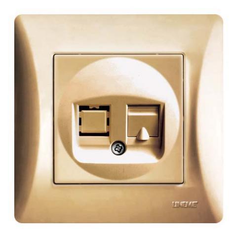 Πρίζα Τηλεφώνου RJ11 Lineme Χρυσό Ματ 50-00115-9-0