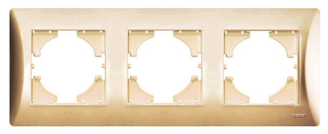 Πλαίσιο Τριπλό Οριζόντιο Lineme Χρυσό Ματ 50-00123-9-0