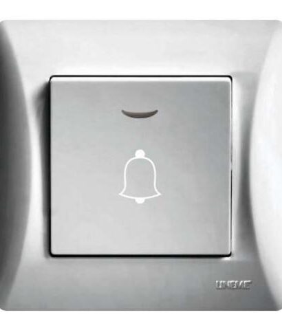 Μπουτόν Κουδουνιού Με Λυχνία Lineme Ασημί Ματ 50-00108-5-0