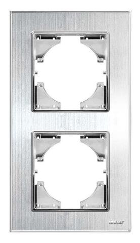 Πλαίσιο Διπλό Κάθετο Lineme Ασημί Μεταλλικό 50-00126-18-0