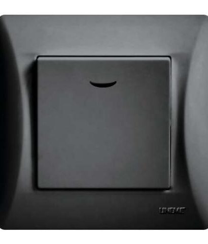 Διακόπτης Απλός Αλερετούρ Με Λυχνία Lineme Μαύρο 50-00105-2-0