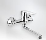 Eurorama Viva Μπαταρία Κουζίνας Κάτω Ροής Τοίχου Χρώμιο 143400-100-0