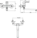 Eurorama Viva Μπαταρία Κουζίνας Κάτω Ροής Τοίχου Χρώμιο 143400-100-28007