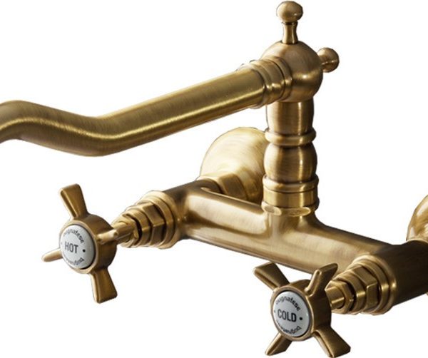 Bugnatese Princeton Μπαταρία Κουζίνας Άνω Ροής Τοίχου Bronze 852-220-0