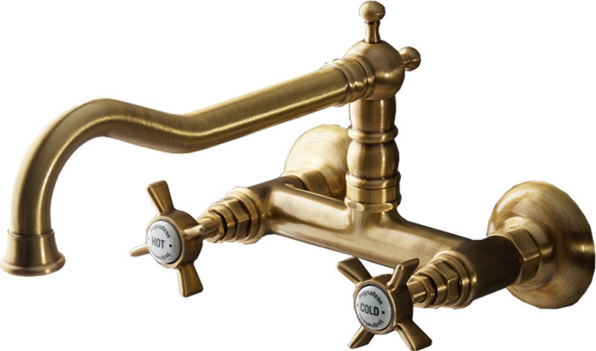 Bugnatese Princeton Μπαταρία Κουζίνας Άνω Ροής Τοίχου Bronze 852-220-0