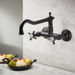 Bugnatese Princeton Μπαταρία Κουζίνας Άνω Ροής Τοίχου Μαύρο Ματ 852-400-28080