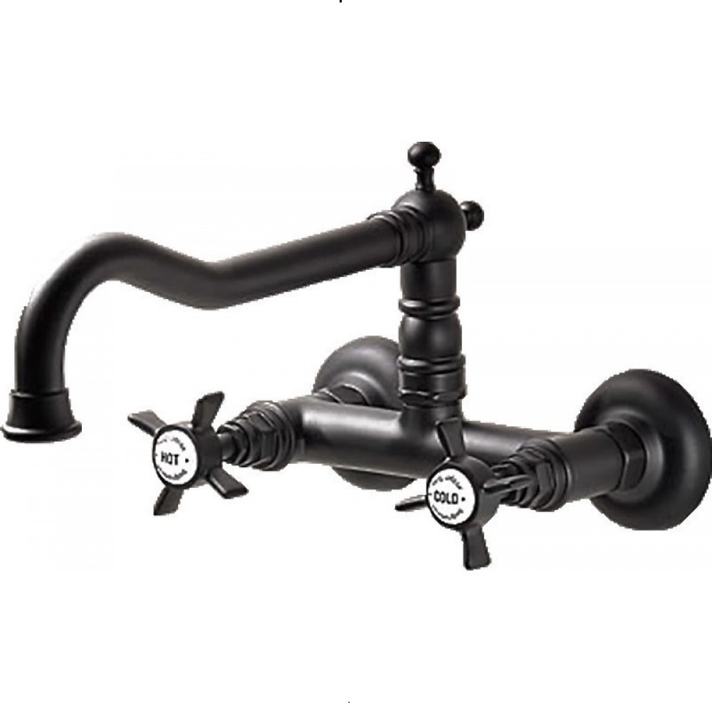 Bugnatese Princeton Μπαταρία Κουζίνας Άνω Ροής Τοίχου Μαύρο Ματ 852-400-0