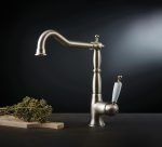 Bugnatese Oxford Μπαταρία Κουζίνας Inox FinishΜε Μακρύ Περιστρεφόμενο Ρουξούνι 6382-110-28652