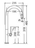 Armando Vicario Tozo Μπαταρία Κουζίνας Χρώμιο Με Περιστρεφόμενο Ρουξούνι 48780-100-28687