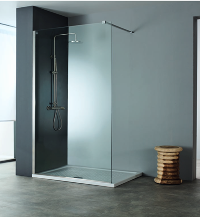 DEVON Iwis Walk-In Διαχωριστικό Ντουζιέρας Inox Brushed PVD (77-79)cm x h200cm Με Βραχίονα Στήριξης 100cm-0