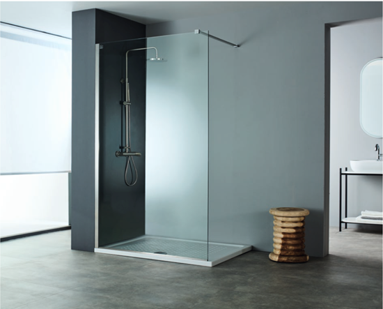 DEVON Iwis Walk-In Διαχωριστικό Ντουζιέρας Inox Brushed PVD (97-99)cm x h200cm Με Βραχίονα Στήριξης 100cm-0