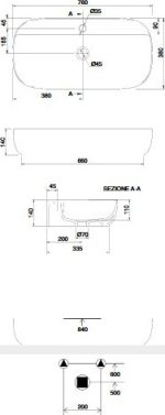 SCARABEO Glam/R Νιπτήρας White 76x38cm1801-300-29407