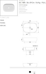 SCARABEO Glam Νιπτήρας White 56x39cm1804-300-29423