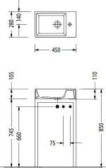 SEREL Tetra 45 Νιπτήρας White 45x28cm 2049-300-29348