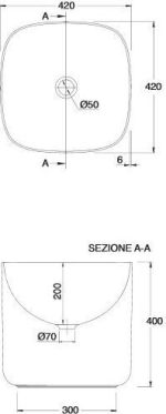 SCARABEO Moon Νιπτήρας White 42x42xh40cm 5503-300-29398