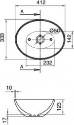 SCARABEO Ovo Νιπτήρας White 41x33,5cm 8011-300-29507