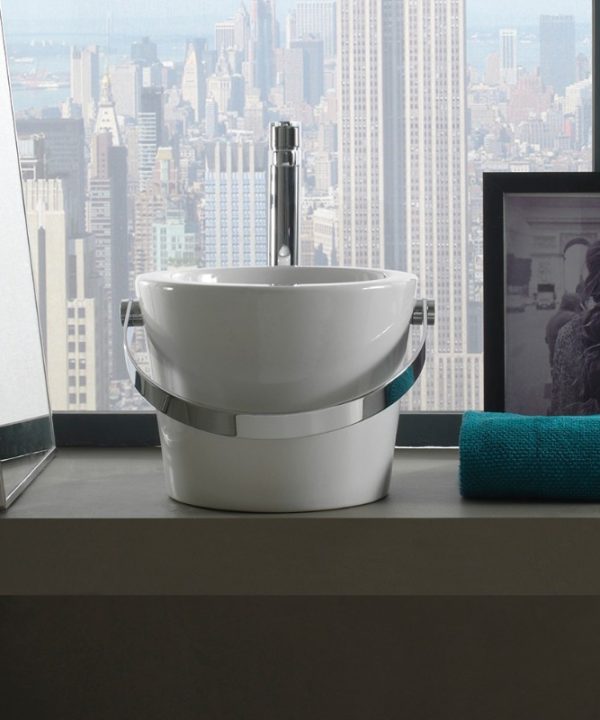 SCARABEO Bucket Νιπτήρας White Φ30cm x h22,5cm 8801-300-0