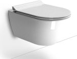 GSI Pura Swirl Λεκάνη Κρεμαστή 55cm Με Λευκό Κάλυμμα Βακελίτη Αποσπώμενο Slim Soft Close 881500SC-300-0