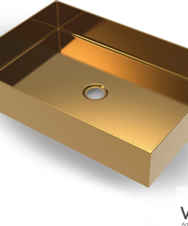 Voss Aldo PVD Επιτραπέζιος Νιπτήρας Gold Brushed 55x38cm V1255-211-0